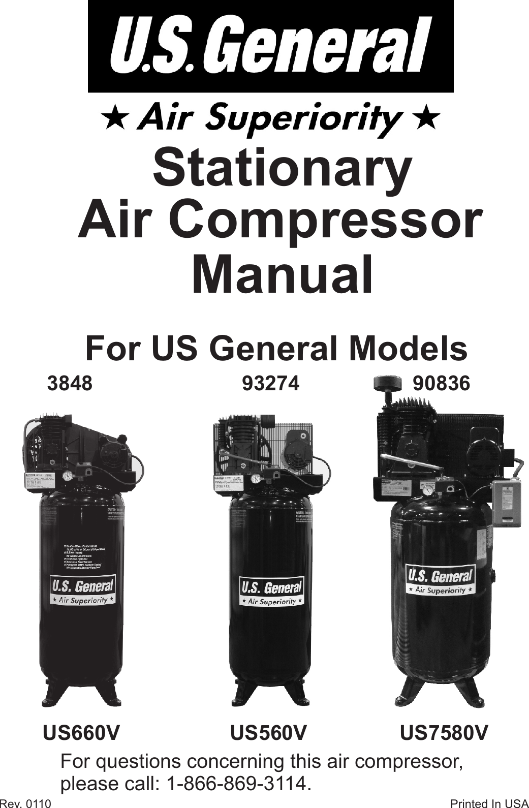 Page 1 of 12 - Harbor-Freight Harbor-Freight-93274-Owner-S-Manual US General Electric Compressor Manual 2010