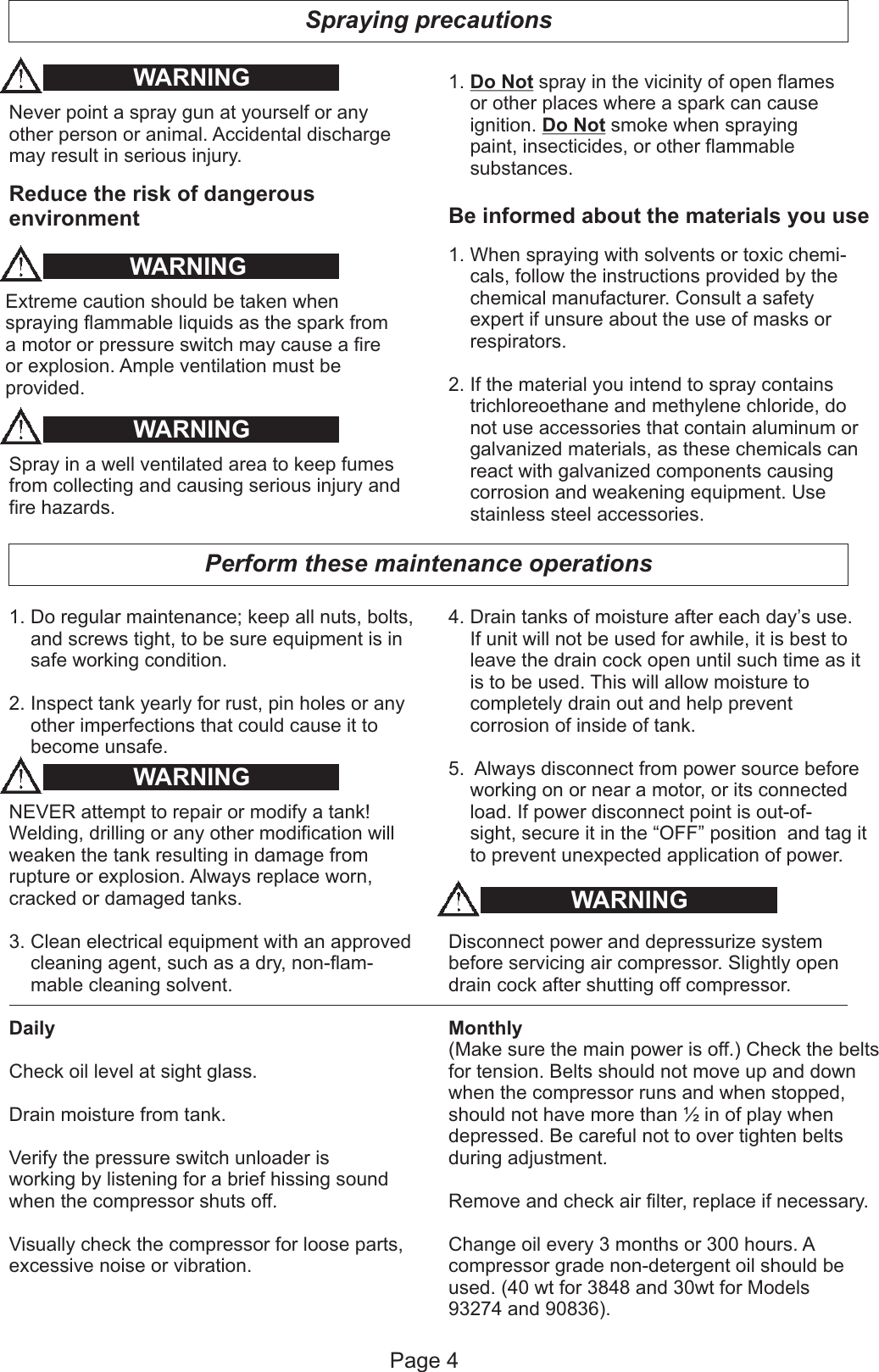 Page 6 of 12 - Harbor-Freight Harbor-Freight-93274-Owner-S-Manual US General Electric Compressor Manual 2010