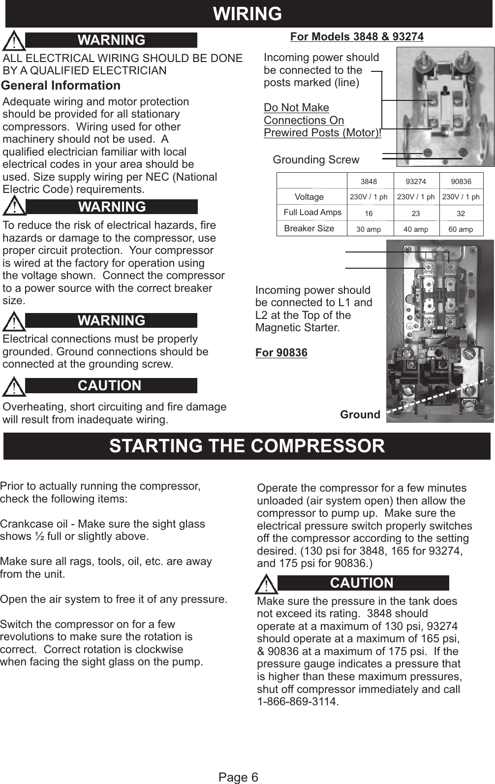 Page 8 of 12 - Harbor-Freight Harbor-Freight-93274-Owner-S-Manual US General Electric Compressor Manual 2010