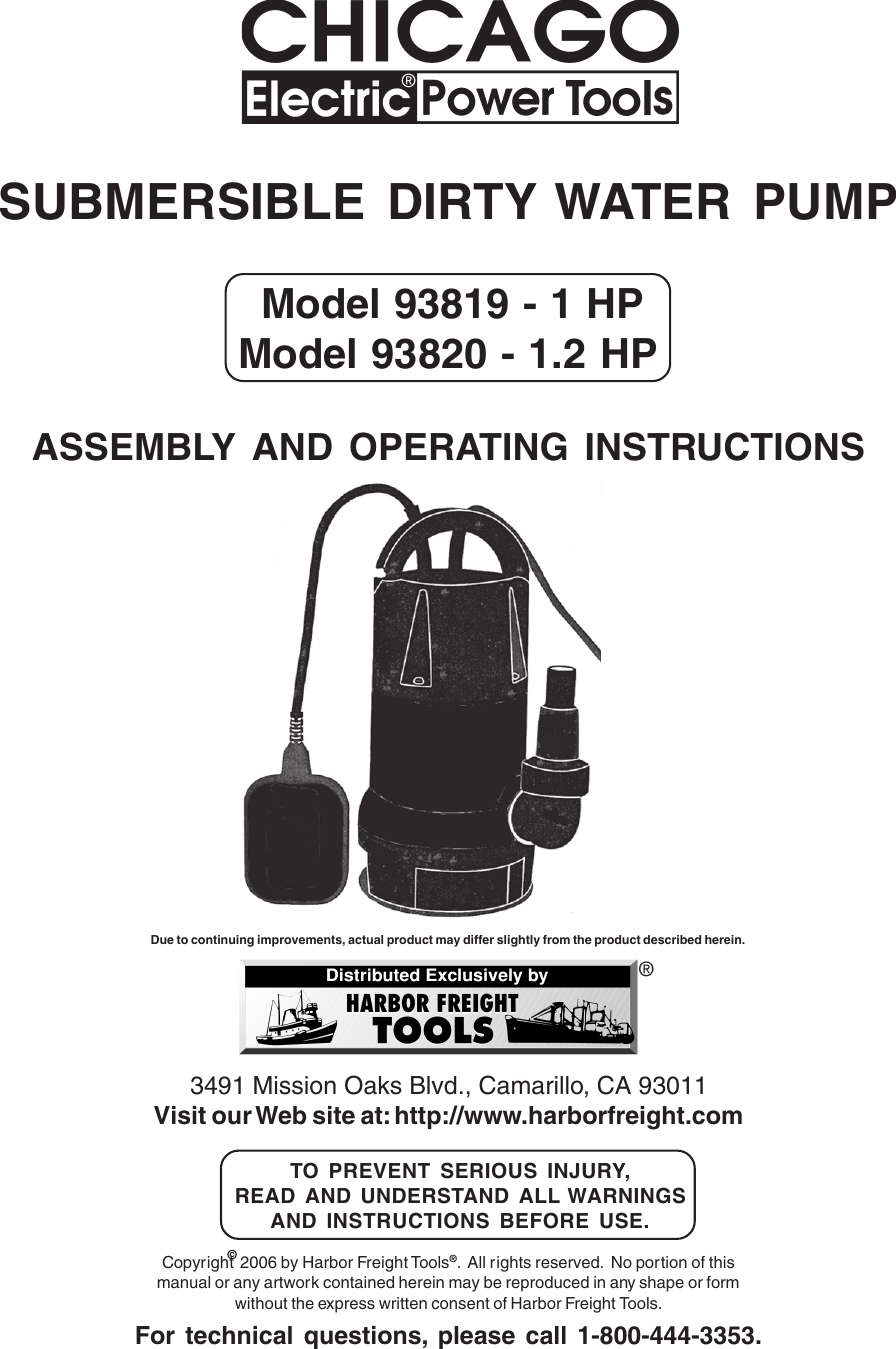 Harbor Freight 93819 Users Manual Ul