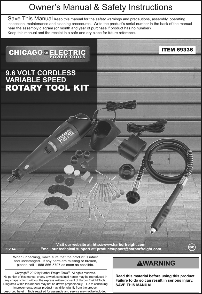 Harbor Freight 9 6 Volt Cordless Variable Speed Rotary Tool Kit Product