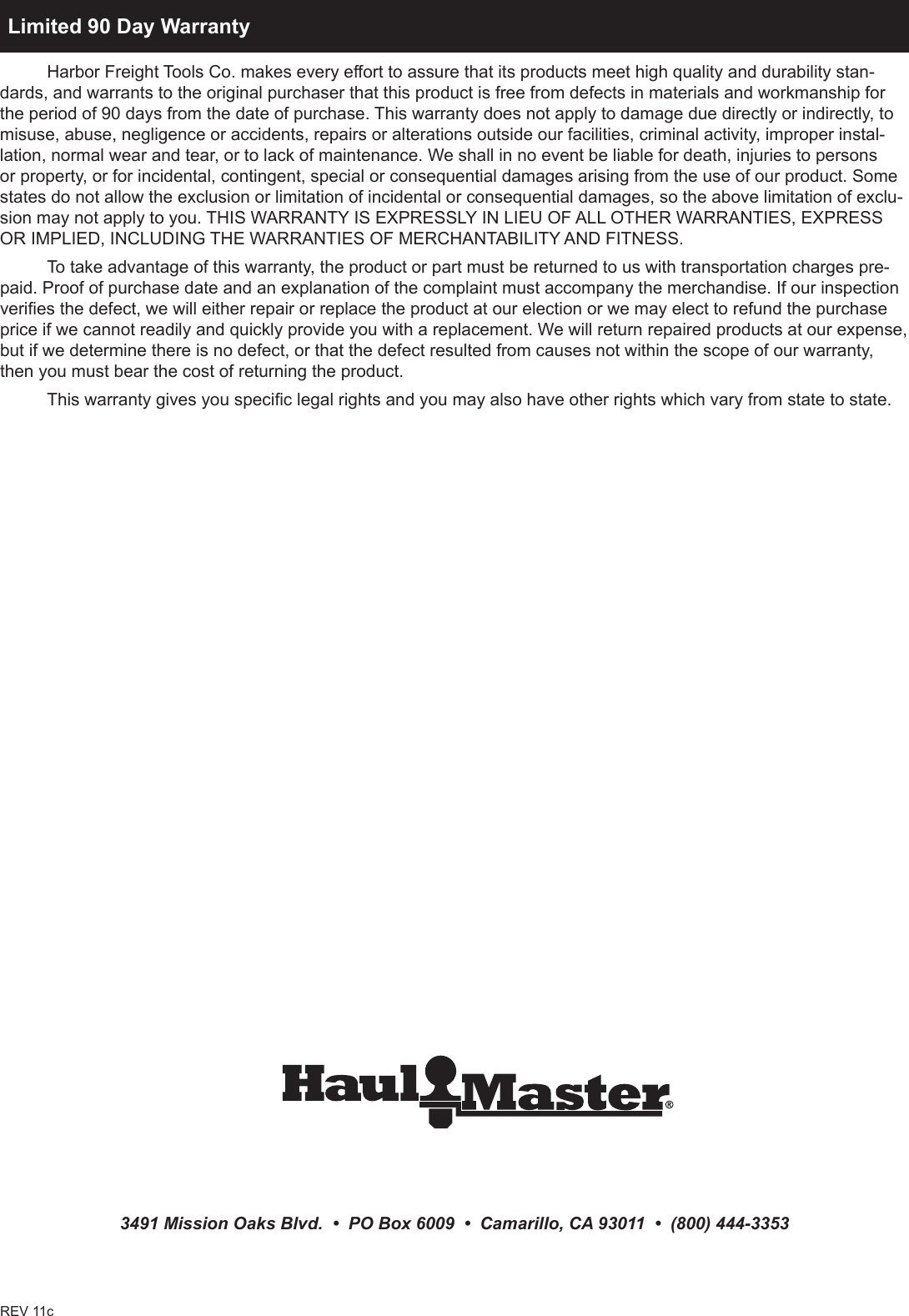 Page 4 of 4 - Harbor-Freight Harbor-Freight-98019-Owner-S-Manual