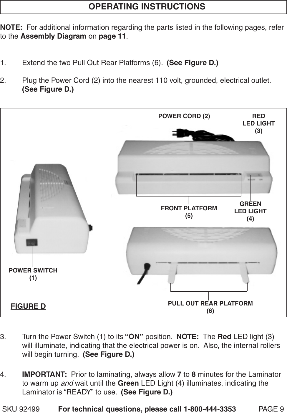 Page 9 of 11 - Harbor-Freight Harbor-Freight-9-Hot-Laminator-Product-Manual-  Harbor-freight-9-hot-laminator-product-manual
