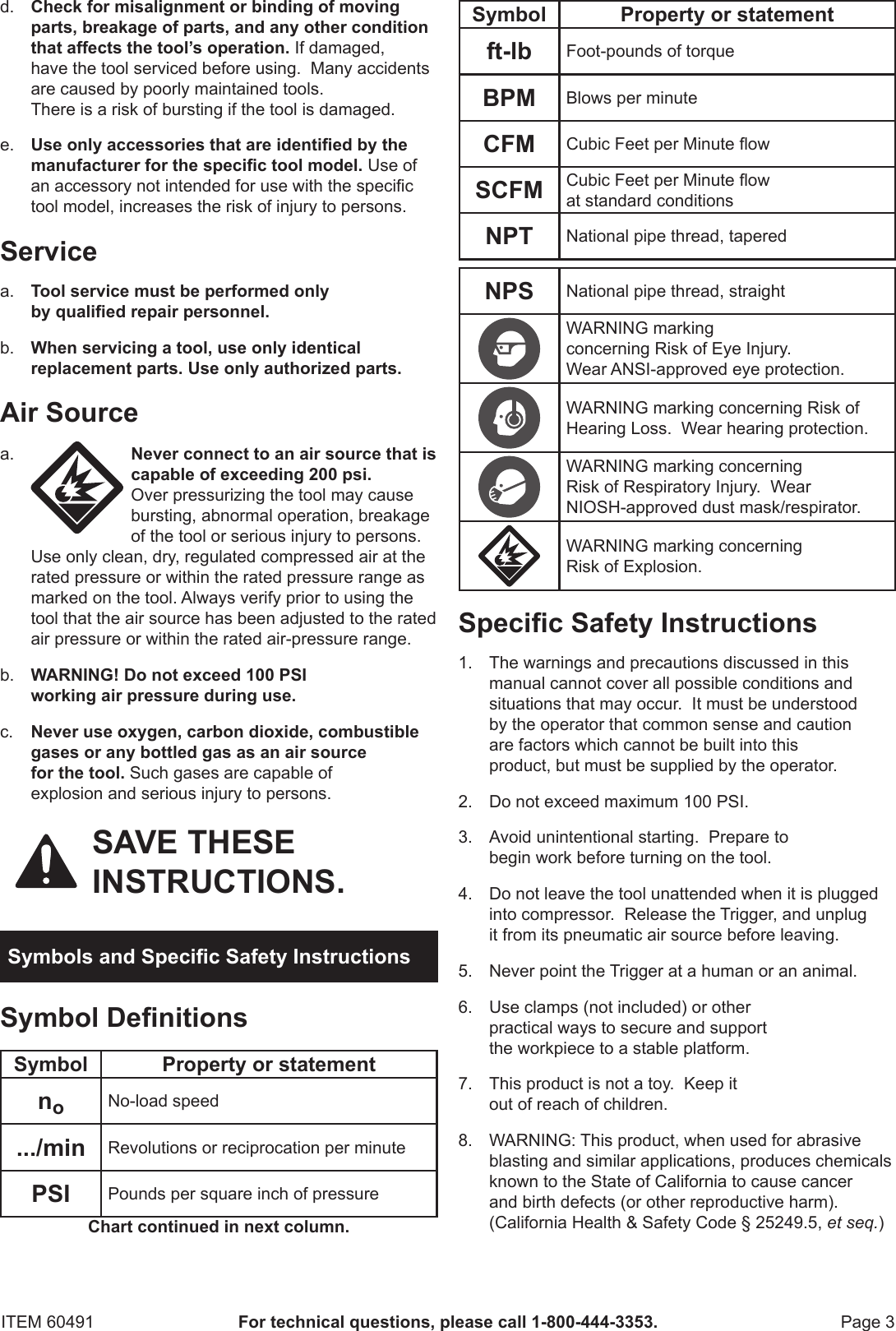 Page 3 of 12 - Harbor-Freight Harbor-Freight-Abrasive-Blasting-Deadman-Valve-With-4-Ceramic-Nozzles-Product-Manual-  Harbor-freight-abrasive-blasting-deadman-valve-with-4-ceramic-nozzles-product-manual