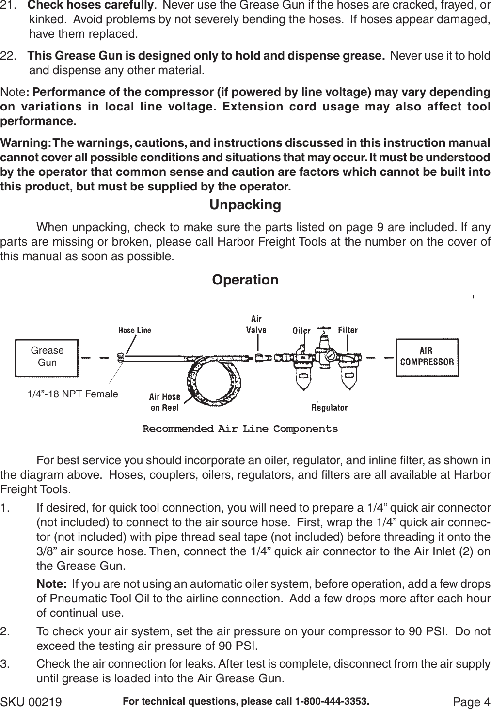 Page 4 of 11 - Harbor-Freight Harbor-Freight-Air-Grease-Gun-With-6-In-Extension-Product-Manual-  Harbor-freight-air-grease-gun-with-6-in-extension-product-manual