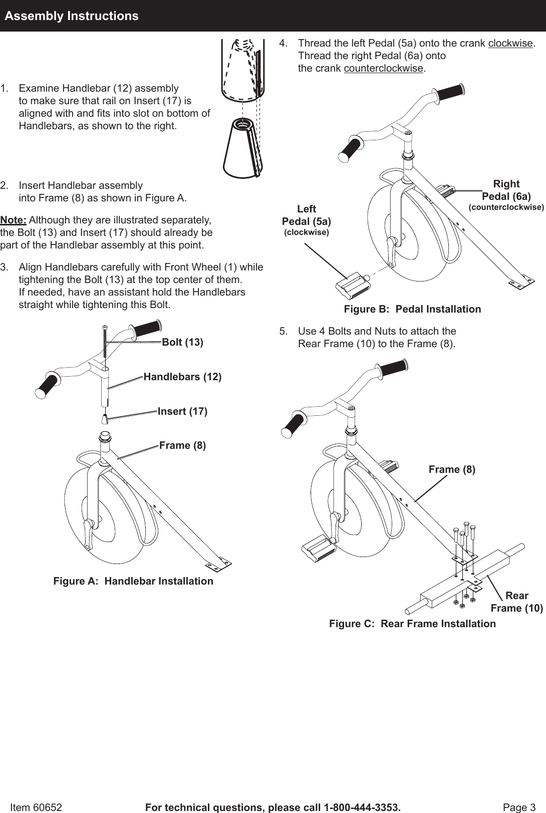 Page 3 of 8 - Harbor-Freight Harbor-Freight-All-Terrain-Tricycle-Product-Manual-  Harbor-freight-all-terrain-tricycle-product-manual