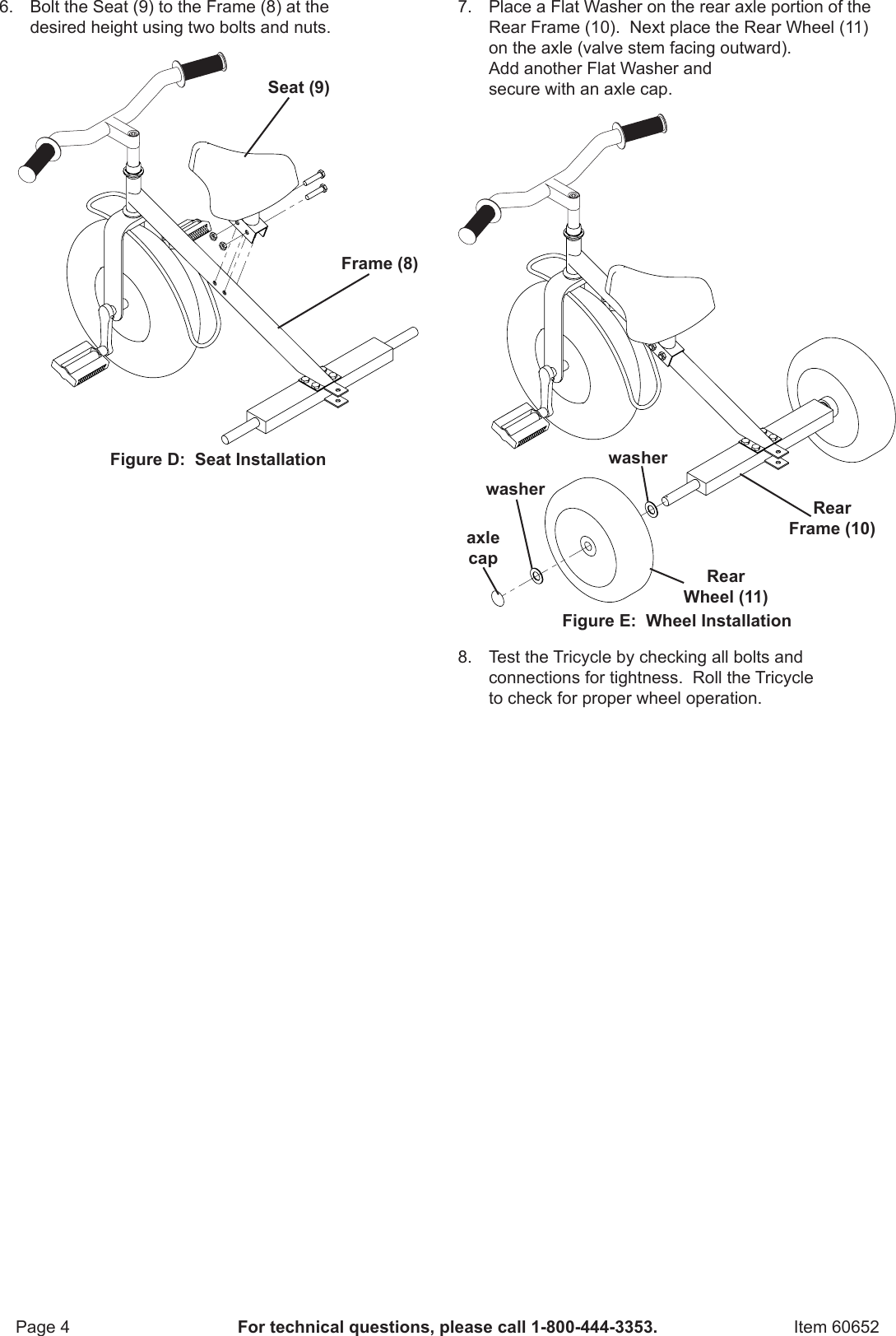 Page 4 of 8 - Harbor-Freight Harbor-Freight-All-Terrain-Tricycle-Product-Manual-  Harbor-freight-all-terrain-tricycle-product-manual