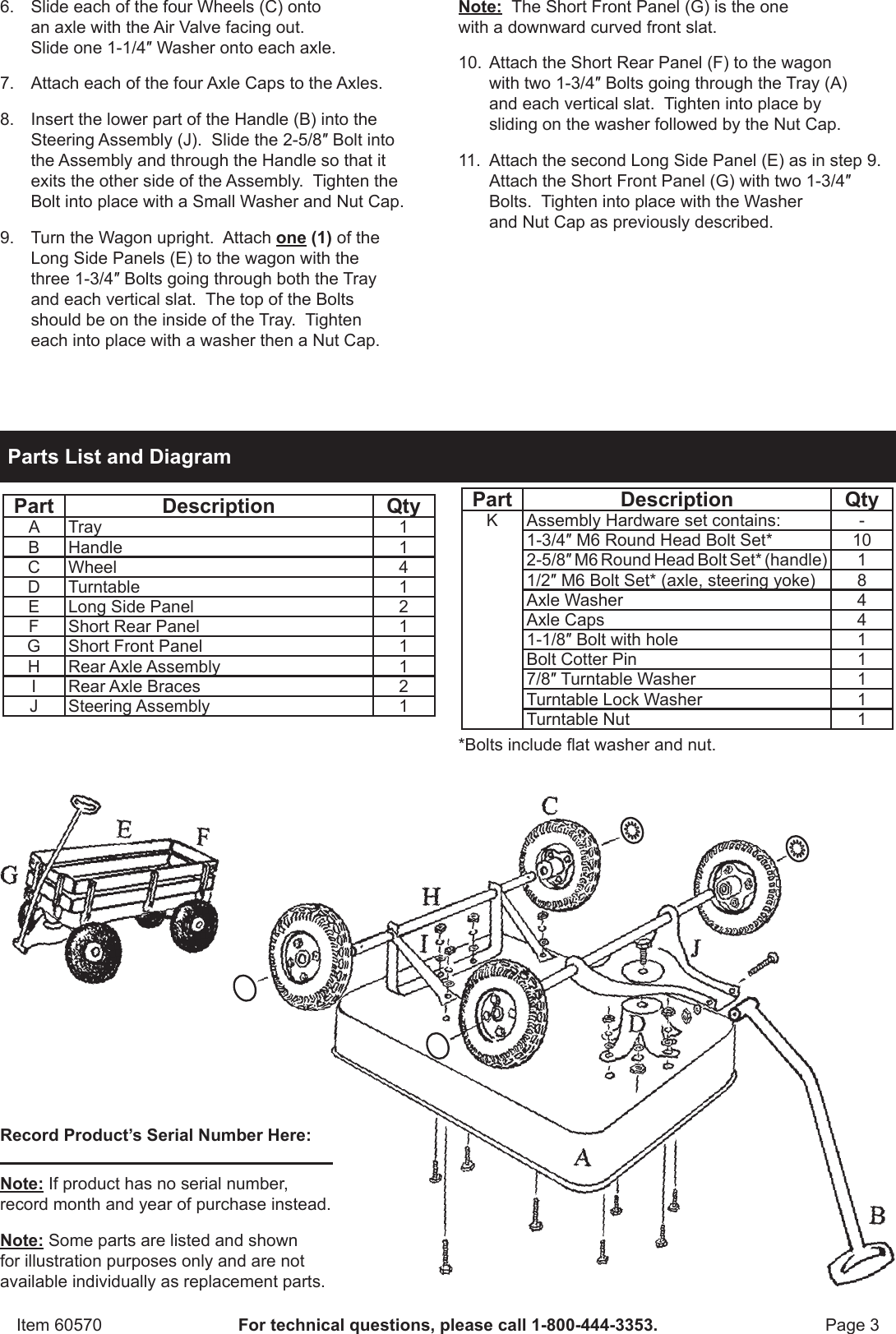 Page 3 of 4 - Harbor-Freight Harbor-Freight-Bigfoot-Panel-Wagon-Product-Manual-  Harbor-freight-bigfoot-panel-wagon-product-manual