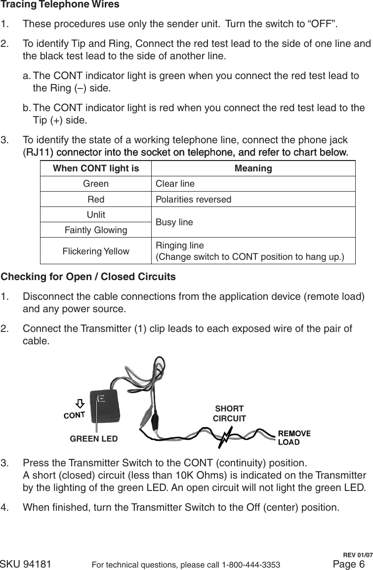 Page 6 of 8 - Harbor-Freight Harbor-Freight-Cable-Tracker-Product-Manual-  Harbor-freight-cable-tracker-product-manual