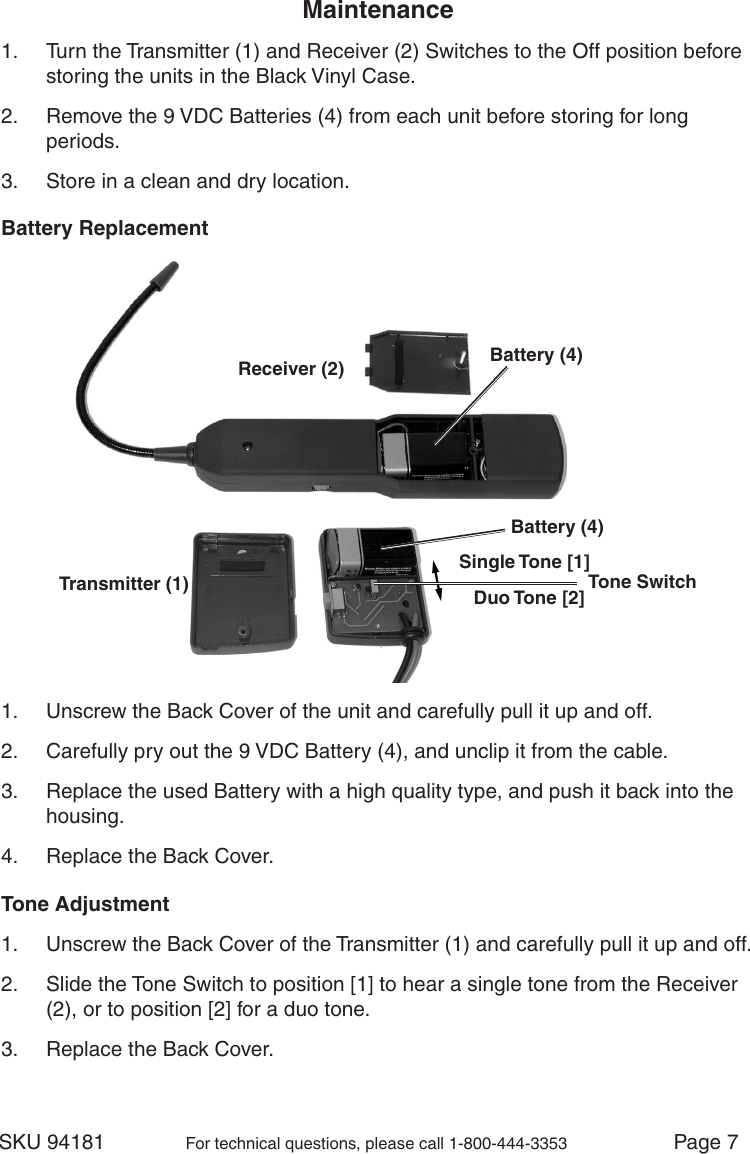 Page 7 of 8 - Harbor-Freight Harbor-Freight-Cable-Tracker-Product-Manual-  Harbor-freight-cable-tracker-product-manual