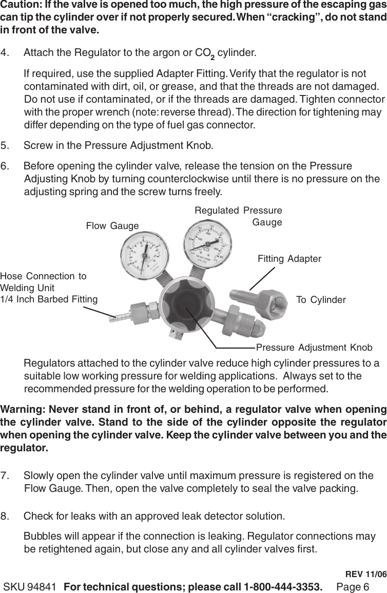 Page 6 of 7 - Harbor-Freight Harbor-Freight-Co2-Argon-Regulator-Gauge-Product-Manual- 94841 Regulator Gauge  Harbor-freight-co2-argon-regulator-gauge-product-manual