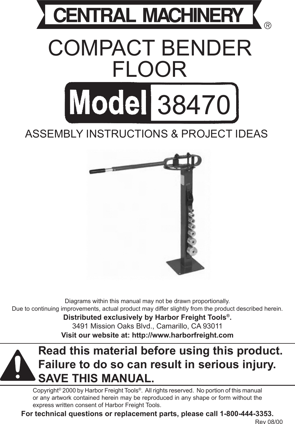 Harbor Freight Compact Bender Product Manual