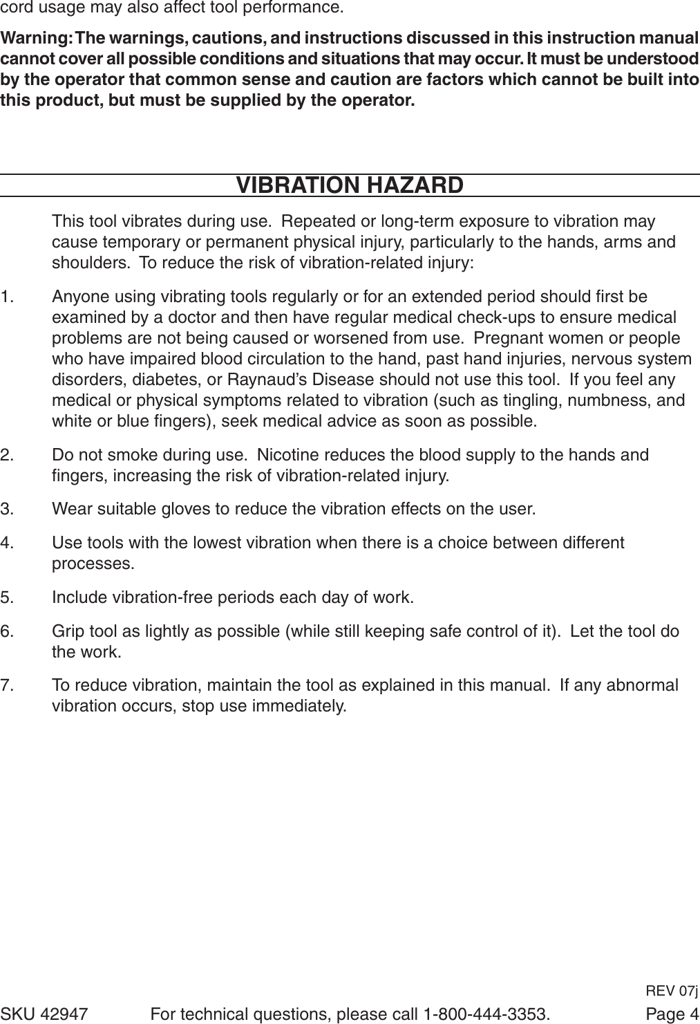 Page 4 of 10 - Harbor-Freight Harbor-Freight-Concrete-Vibrator-Product-Manual-  Harbor-freight-concrete-vibrator-product-manual