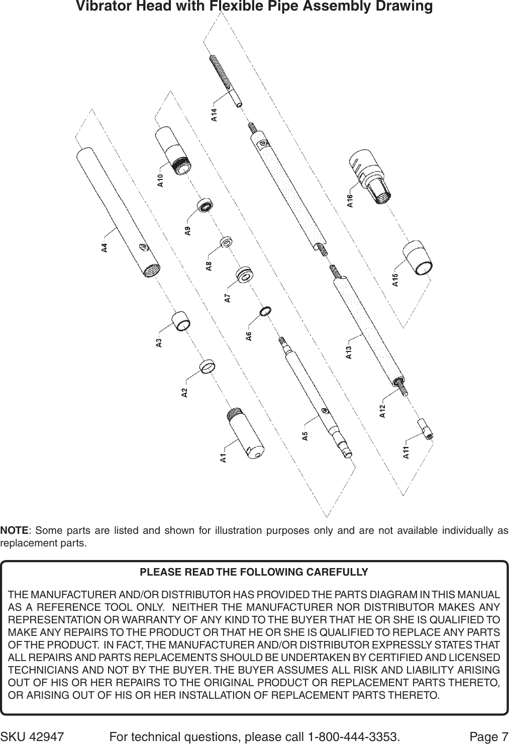 Page 7 of 10 - Harbor-Freight Harbor-Freight-Concrete-Vibrator-Product-Manual-  Harbor-freight-concrete-vibrator-product-manual