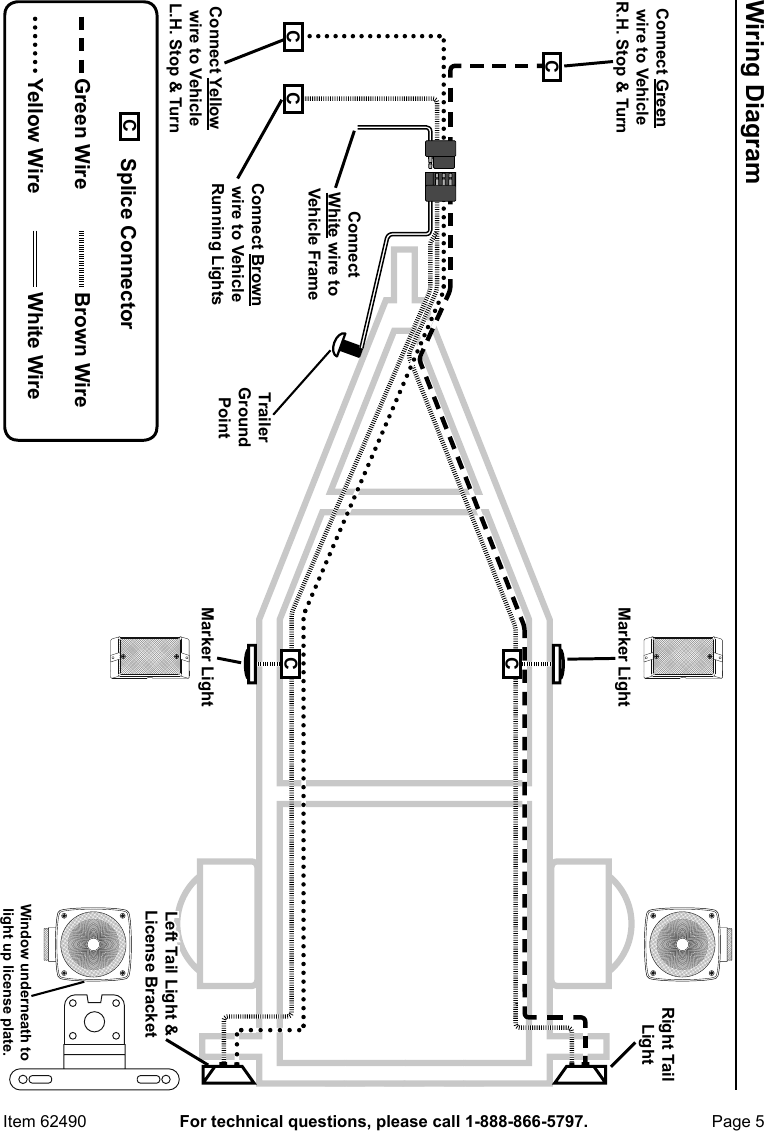 Page 5 of 8 - Harbor-Freight Harbor-Freight-Deluxe-12-Volt-Trailer-Light-Kit-Product-Manual-  Harbor-freight-deluxe-12-volt-trailer-light-kit-product-manual