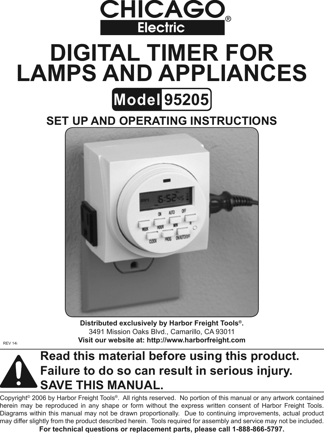 Page 1 of 5 - Harbor-Freight Harbor-Freight-Digital-Timer-Product-Manual-  Harbor-freight-digital-timer-product-manual