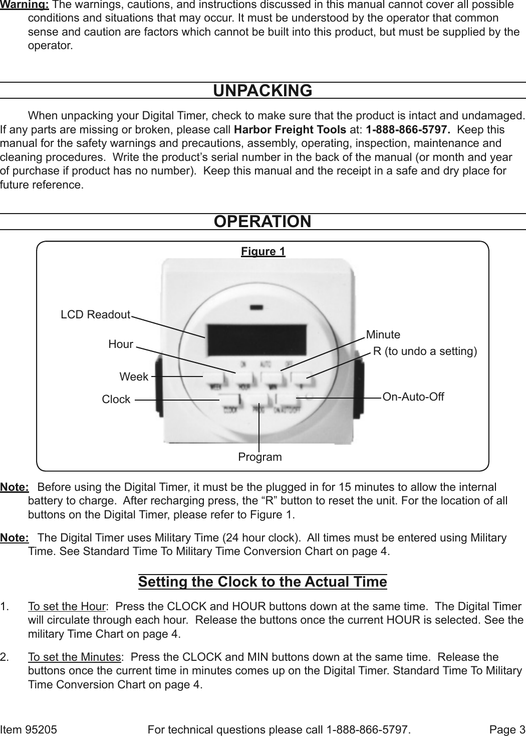 Page 3 of 5 - Harbor-Freight Harbor-Freight-Digital-Timer-Product-Manual-  Harbor-freight-digital-timer-product-manual