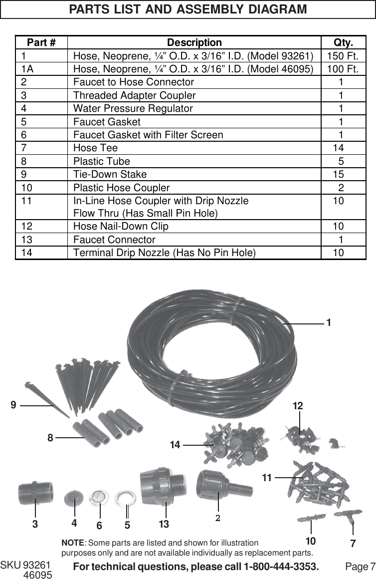Page 7 of 7 - Harbor-Freight Harbor-Freight-Drip-Irrigation-Kit-Product-Manual- 46095 Drip Kit Manual  Harbor-freight-drip-irrigation-kit-product-manual
