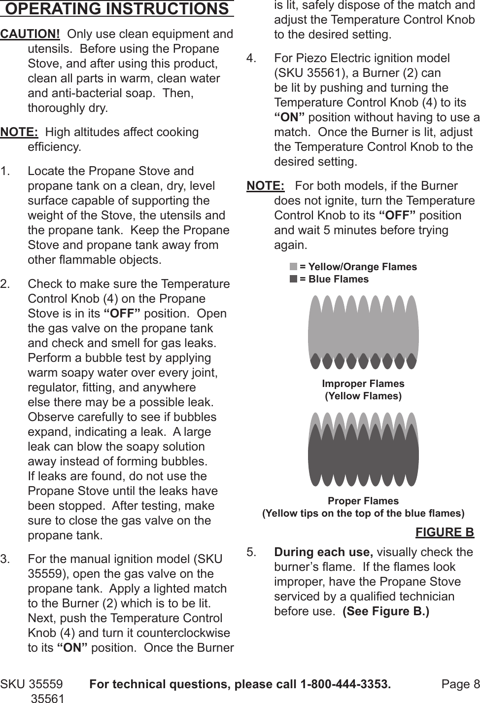 Harbor Freight Dual Burner Propane Stove Product Manual