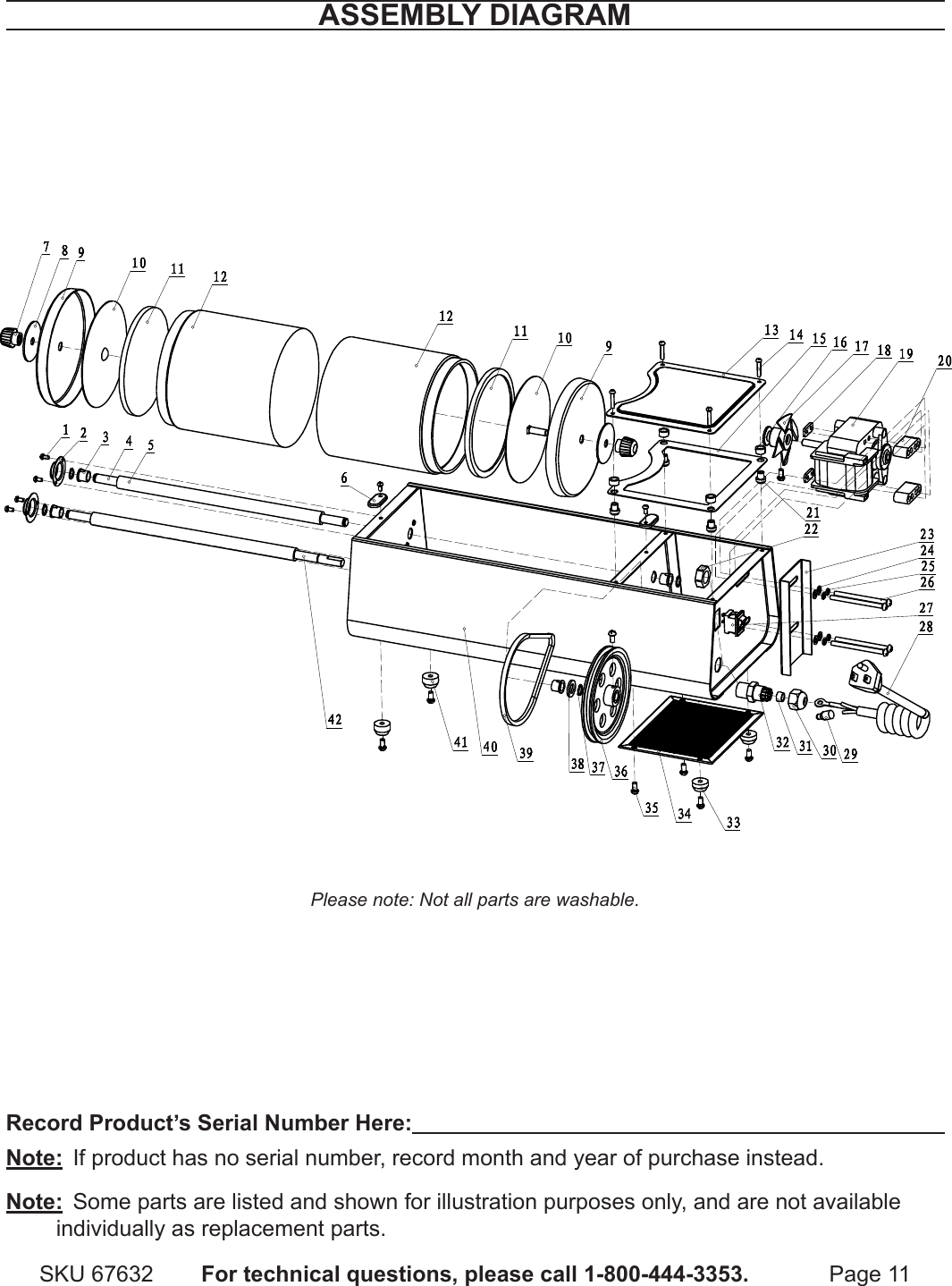 Page 11 of 12 - Harbor-Freight Harbor-Freight-Dual-Drum-Rotary-Rock-Tumbler-Product-Manual-  Harbor-freight-dual-drum-rotary-rock-tumbler-product-manual