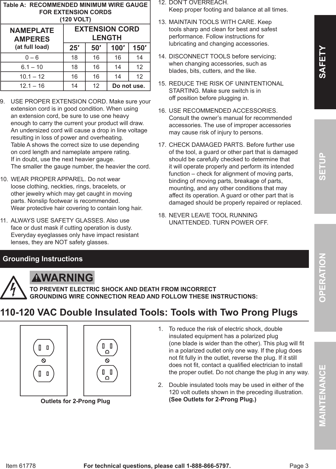 Page 3 of 12 - Harbor-Freight Harbor-Freight-Electric-Drill-Bit-Sharpener-Product-Manual-  Harbor-freight-electric-drill-bit-sharpener-product-manual