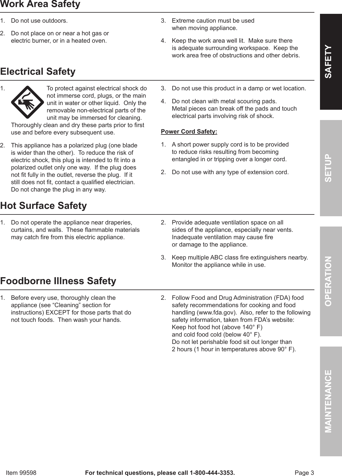 Page 3 of 8 - Harbor-Freight Harbor-Freight-Electric-Meat-Grinder-Product-Manual-  Harbor-freight-electric-meat-grinder-product-manual