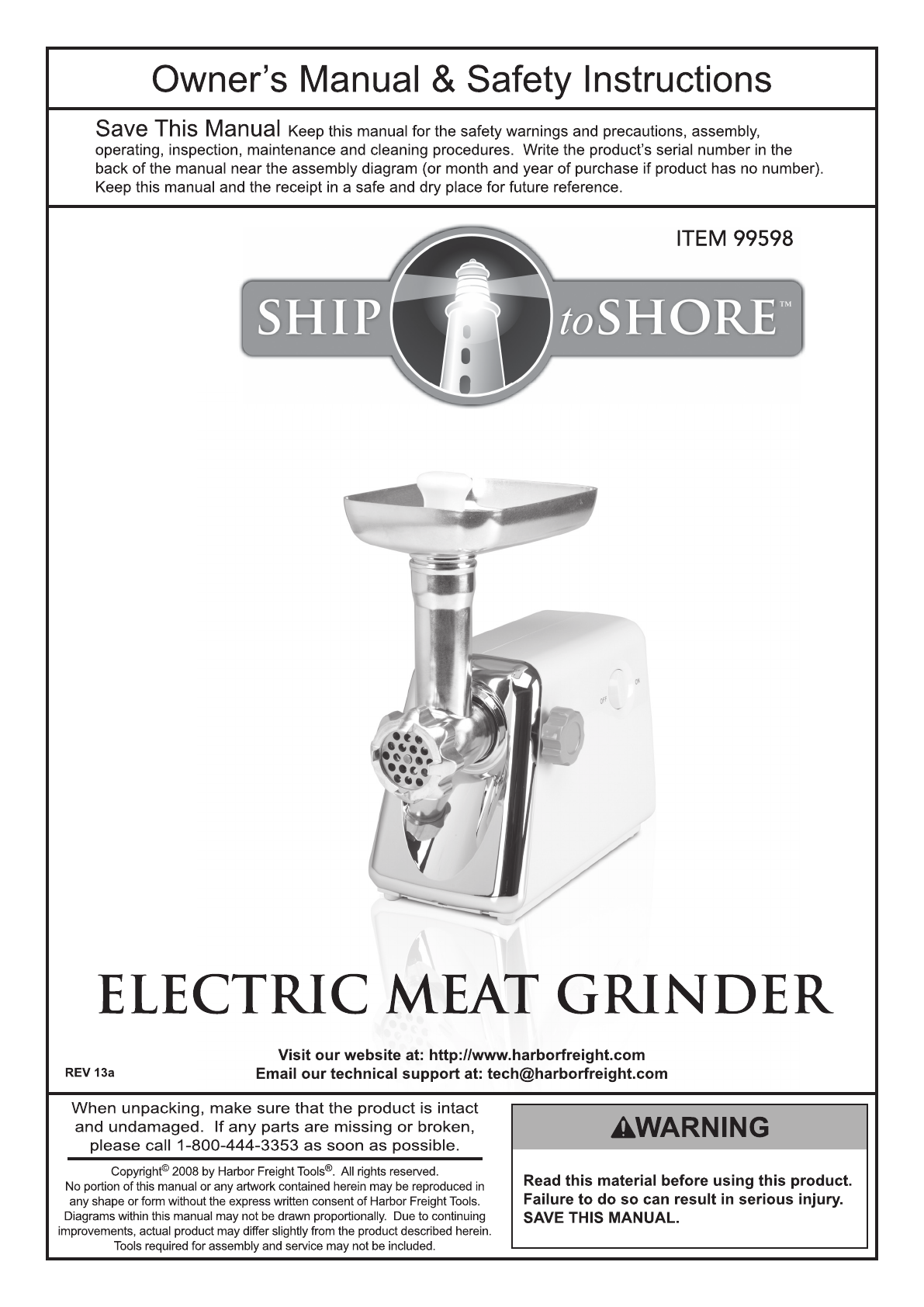 Harbor freight outlet meat grinder