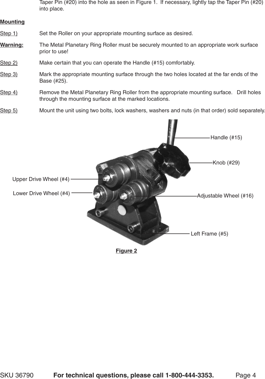 Page 4 of 7 - Harbor-Freight Harbor-Freight-Gear-Driven-Ring-Roller-Product-Manual-  Harbor-freight-gear-driven-ring-roller-product-manual