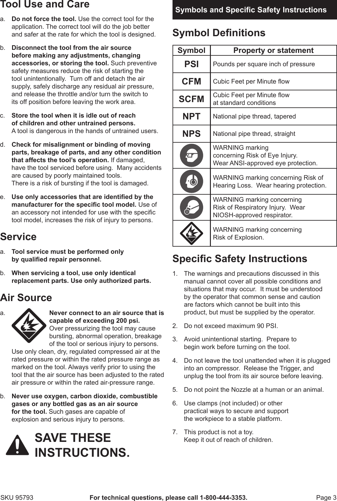 Page 3 of 12 - Harbor-Freight Harbor-Freight-Gravity-Feed-Blaster-Gun-With-20-Oz-Hopper-Product-Manual-  Harbor-freight-gravity-feed-blaster-gun-with-20-oz-hopper-product-manual