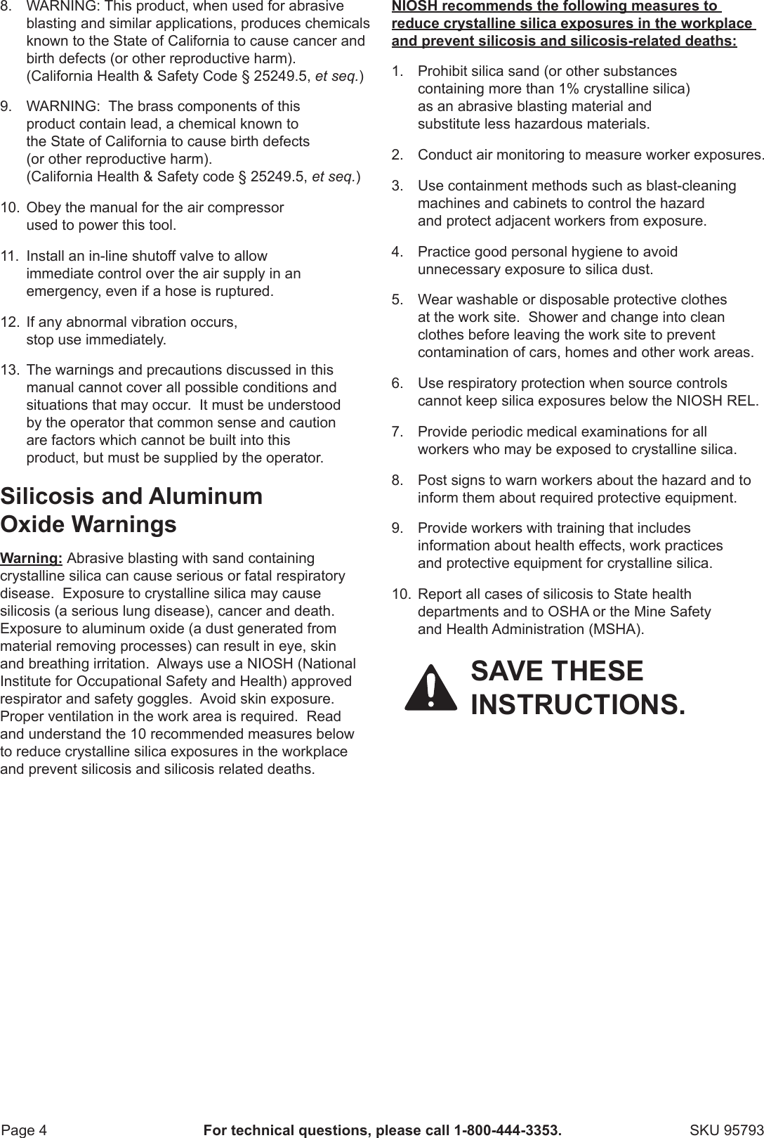 Page 4 of 12 - Harbor-Freight Harbor-Freight-Gravity-Feed-Blaster-Gun-With-20-Oz-Hopper-Product-Manual-  Harbor-freight-gravity-feed-blaster-gun-with-20-oz-hopper-product-manual