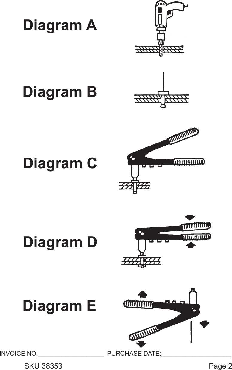 Page 2 of 2 - Harbor-Freight Harbor-Freight-Hand-Riveter-Set-Product-Manual-  Harbor-freight-hand-riveter-set-product-manual