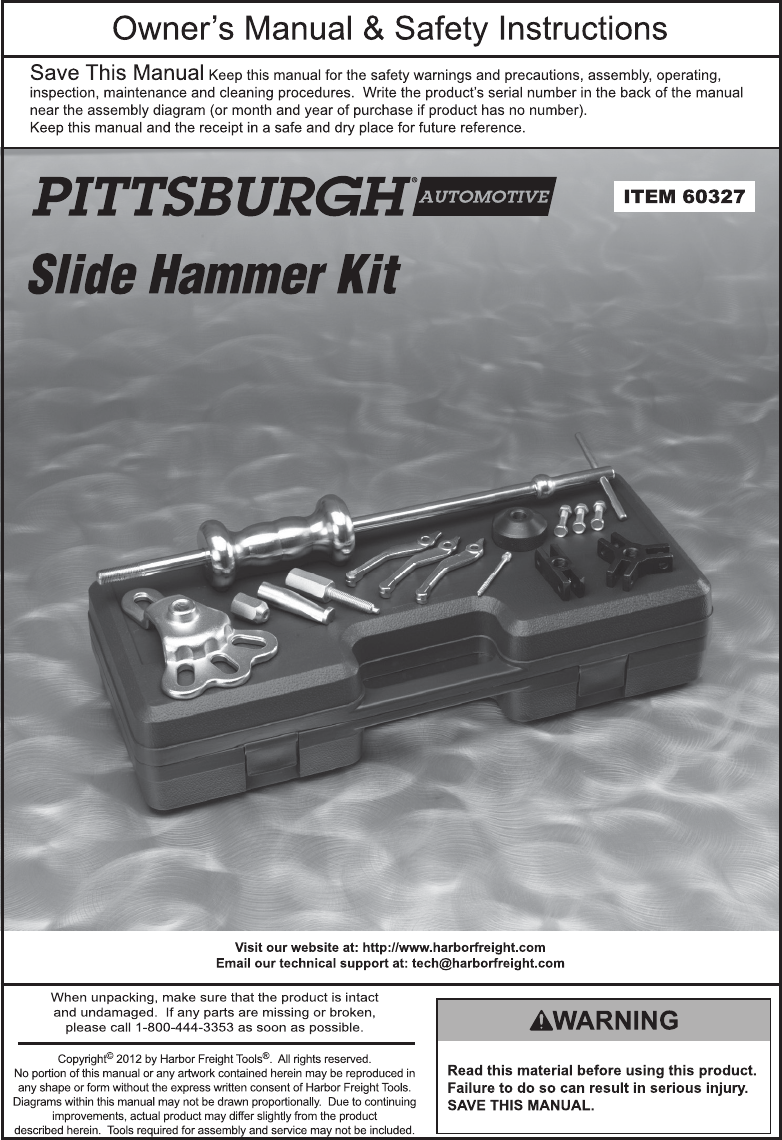 Page 1 of 8 - Harbor-Freight Harbor-Freight-Heavy-Duty--Hammer-And-Puller-Set-16-Pc-Product-Manual- Harbor-freight-heavy-duty--hammer-and-puller-set-16-pc-product-manual