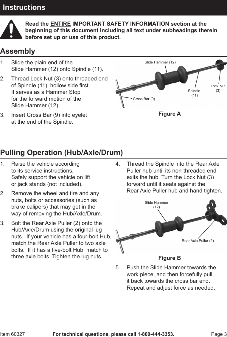 Page 3 of 8 - Harbor-Freight Harbor-Freight-Heavy-Duty--Hammer-And-Puller-Set-16-Pc-Product-Manual- Harbor-freight-heavy-duty--hammer-and-puller-set-16-pc-product-manual