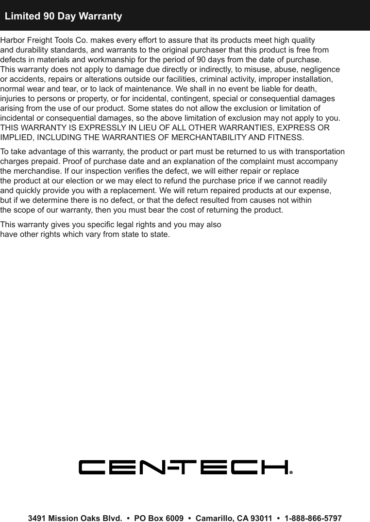 Page 12 of 12 - Harbor-Freight Harbor-Freight-High-Resolution-Digital-Inspection-Camera-With-Recorder-Product-Manual-  Harbor-freight-olution-digital-inspection-camera-with-recorder-product-manual