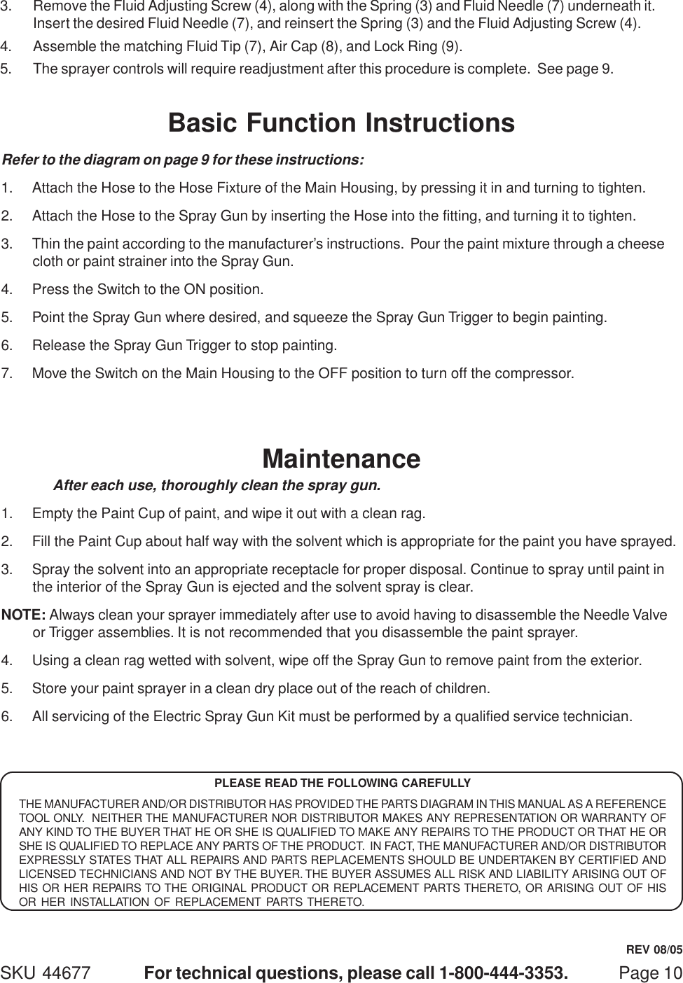 Page 10 of 12 - Harbor-Freight Harbor-Freight-High-Volume-Low-Pressure-Spray-Gun-Kit-Product-Manual- 44677 Spray Gun Kit  Harbor-freight-high-volume-low-pressure-spray-gun-kit-product-manual