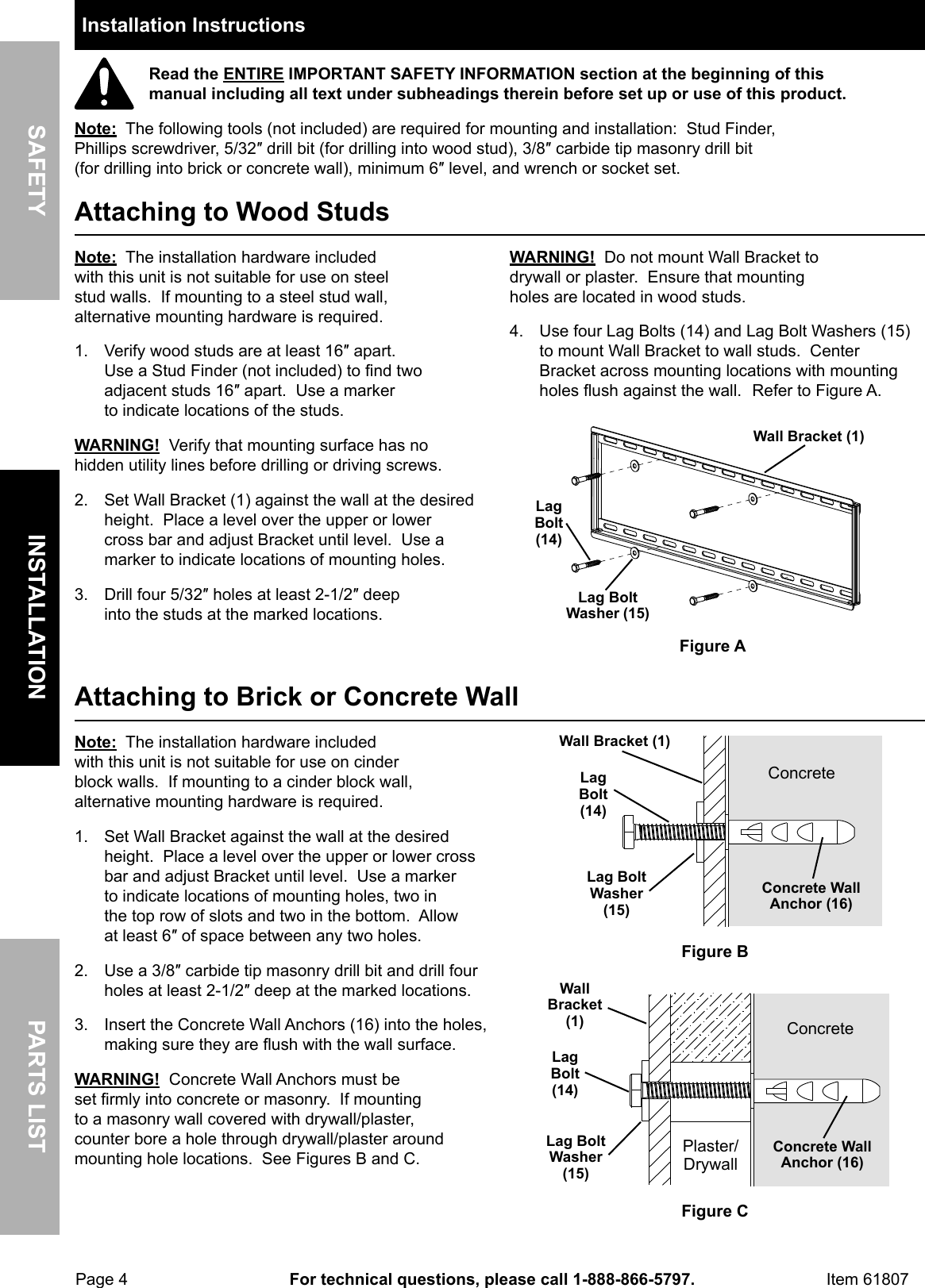 Page 4 of 8 - Harbor-Freight Harbor-Freight-Large-Tilt-Flat-Panel-Tv-Mount-Product-Manual- Harbor-freight-large-tilt-flat-panel-tv-mount-product-manual