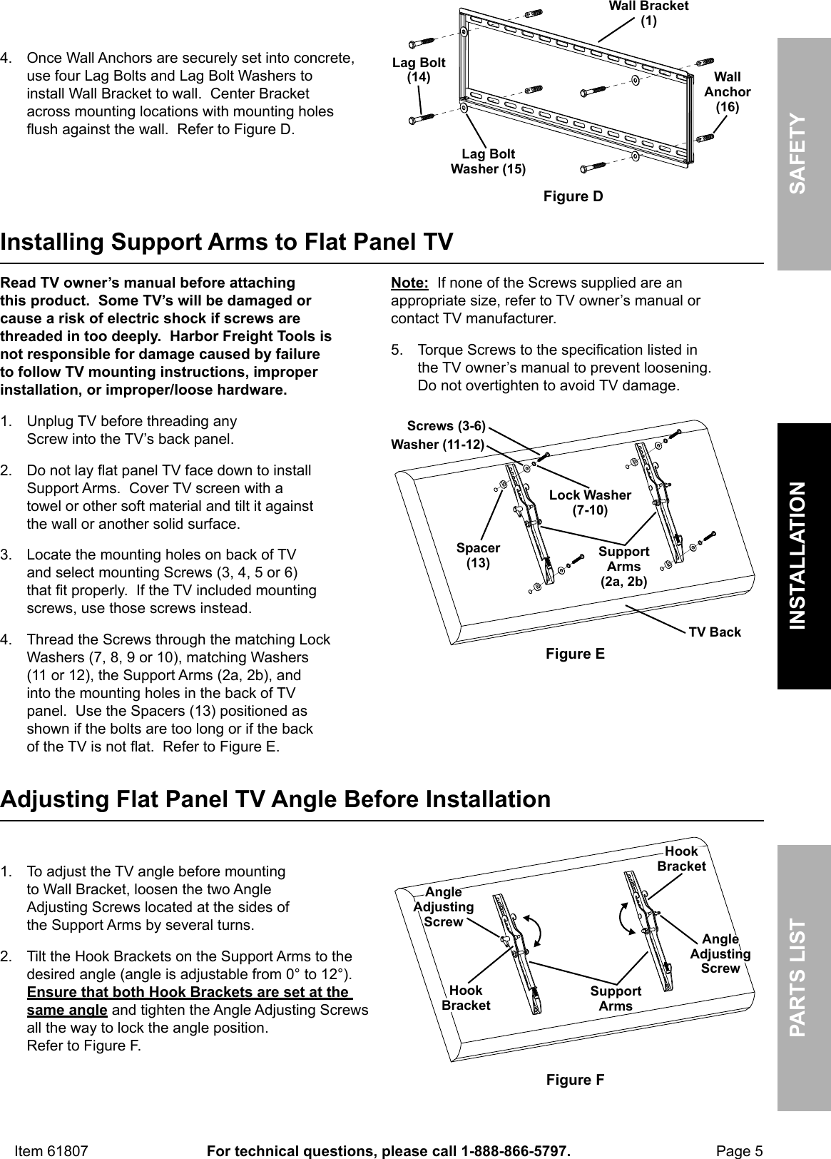 harbor freight tv mount instructions