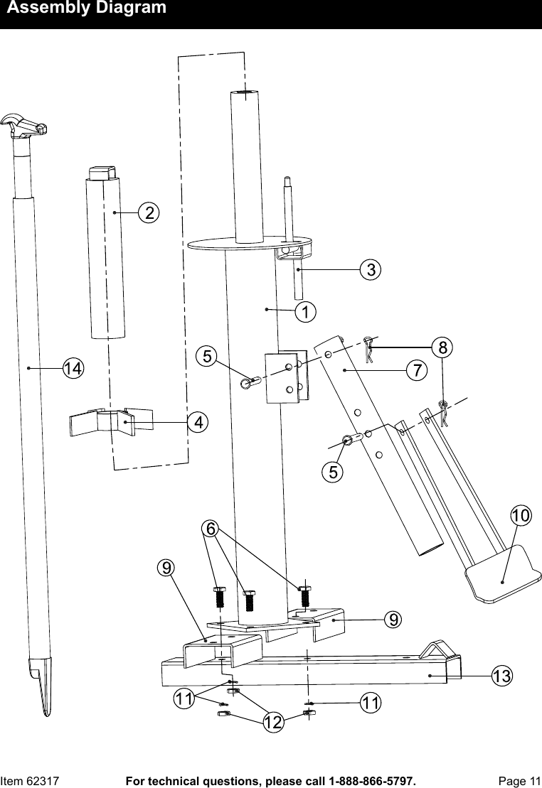 Page 11 of 12 - Harbor-Freight Harbor-Freight-Manual-Tire-Changer-Product-Manual-  Harbor-freight-manual-tire-changer-product-manual