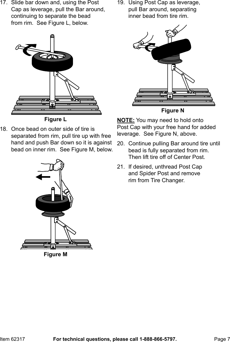 Page 7 of 12 - Harbor-Freight Harbor-Freight-Manual-Tire-Changer-Product-Manual-  Harbor-freight-manual-tire-changer-product-manual