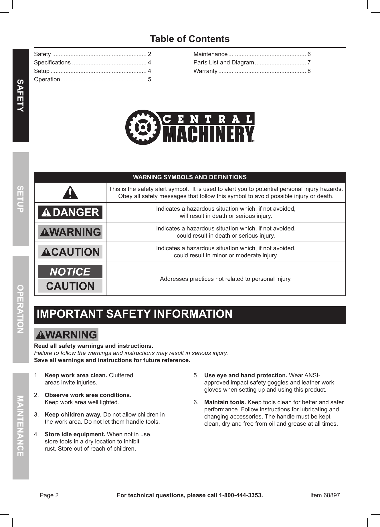 Page 2 of 8 - Harbor-Freight Harbor-Freight-Metal-Shrinker-Stretcher-Set-Product-Manual-  Harbor-freight-metal-shrinker-stretcher-set-product-manual