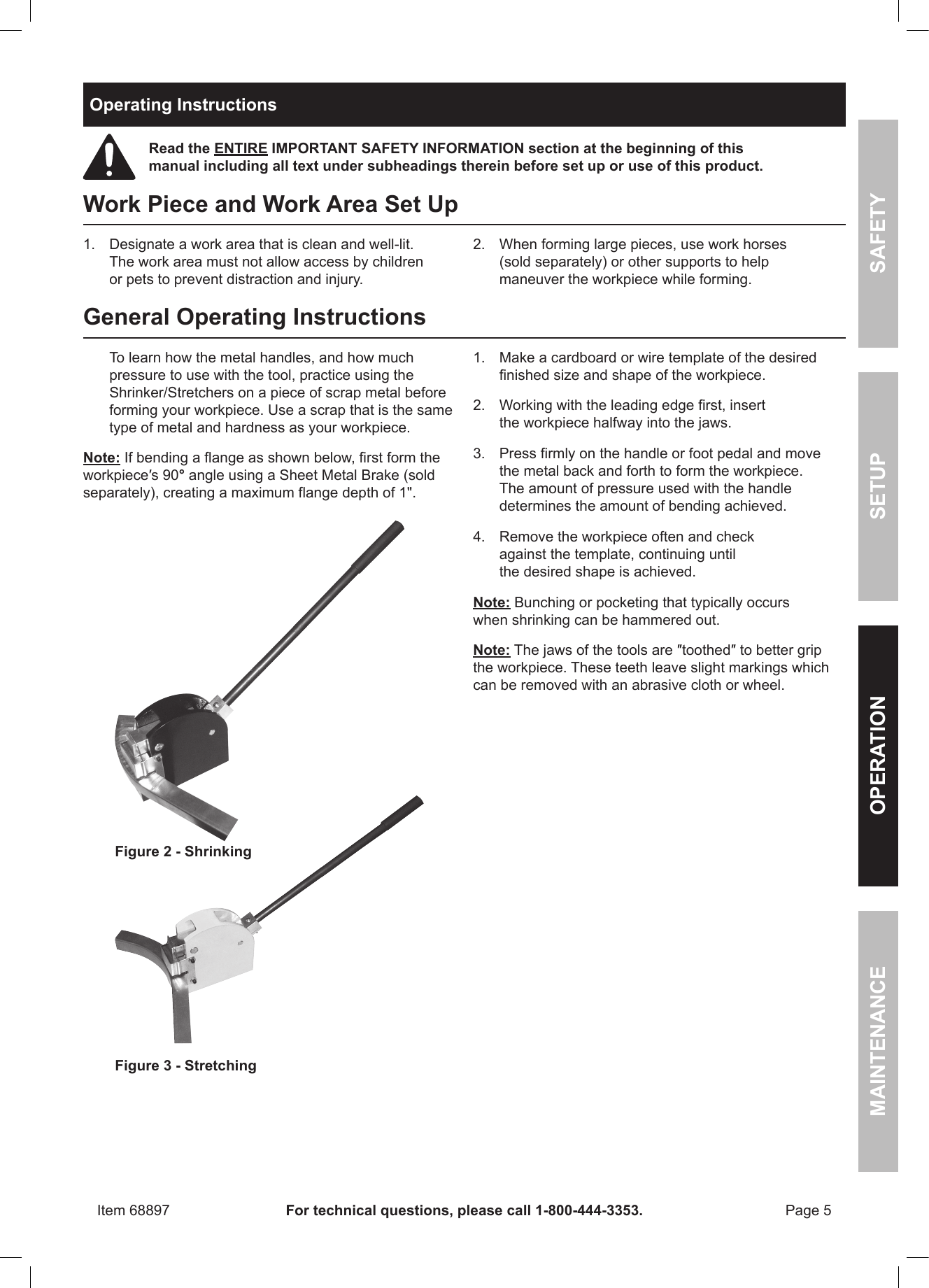 Page 5 of 8 - Harbor-Freight Harbor-Freight-Metal-Shrinker-Stretcher-Set-Product-Manual-  Harbor-freight-metal-shrinker-stretcher-set-product-manual