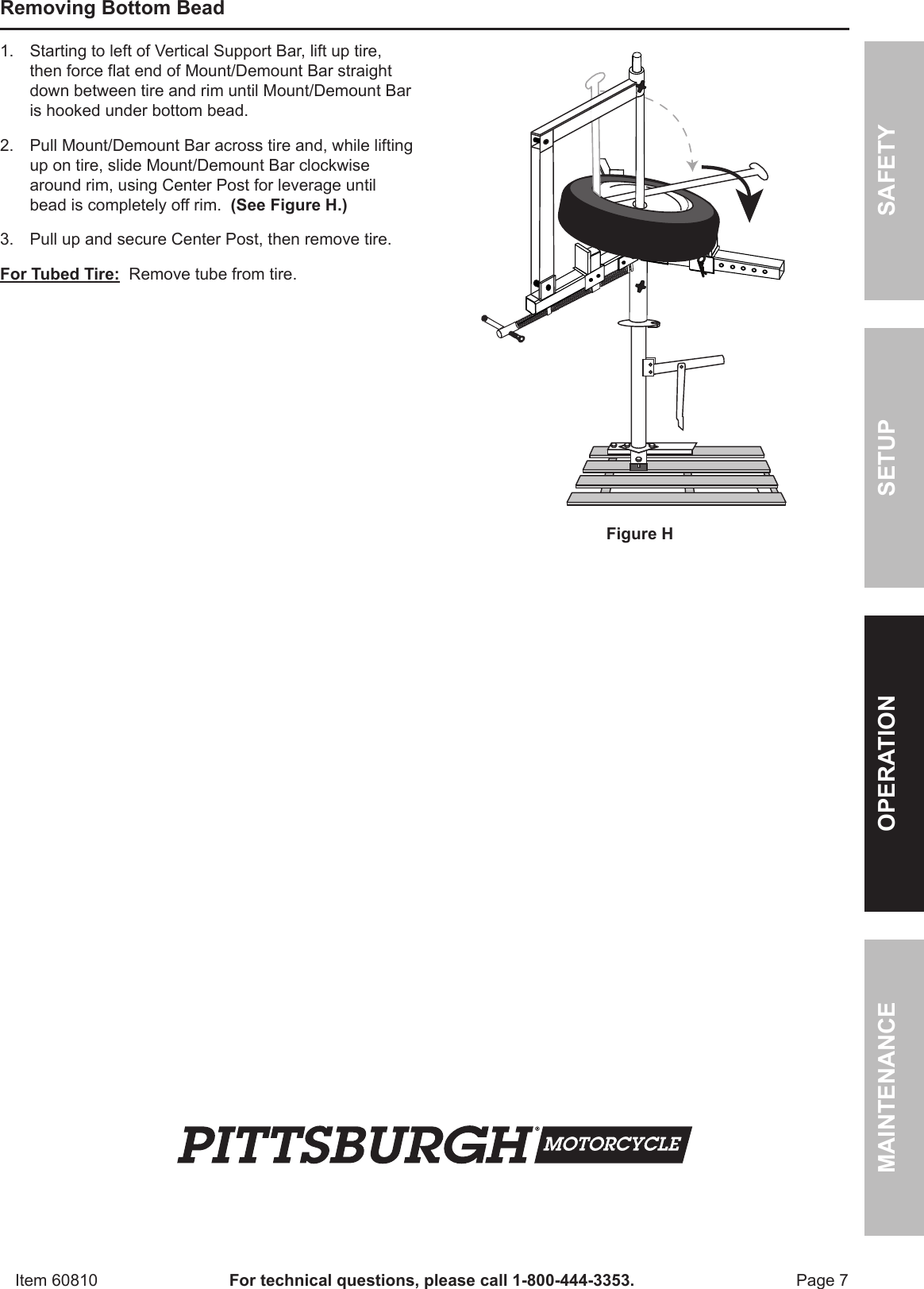 Page 7 of 12 - Harbor-Freight Harbor-Freight-Motorcycle-Tire-Changer-Attachment-Product-Manual-  Harbor-freight-motorcycle-tire-changer-attachment-product-manual
