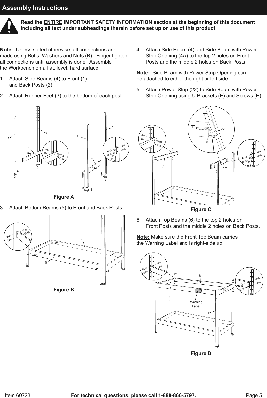 Page 5 of 12 - Harbor-Freight Harbor-Freight-Multipurpose-Workbench-With-Light-Product-Manual-  Harbor-freight-multipurpose-workbench-with-light-product-manual