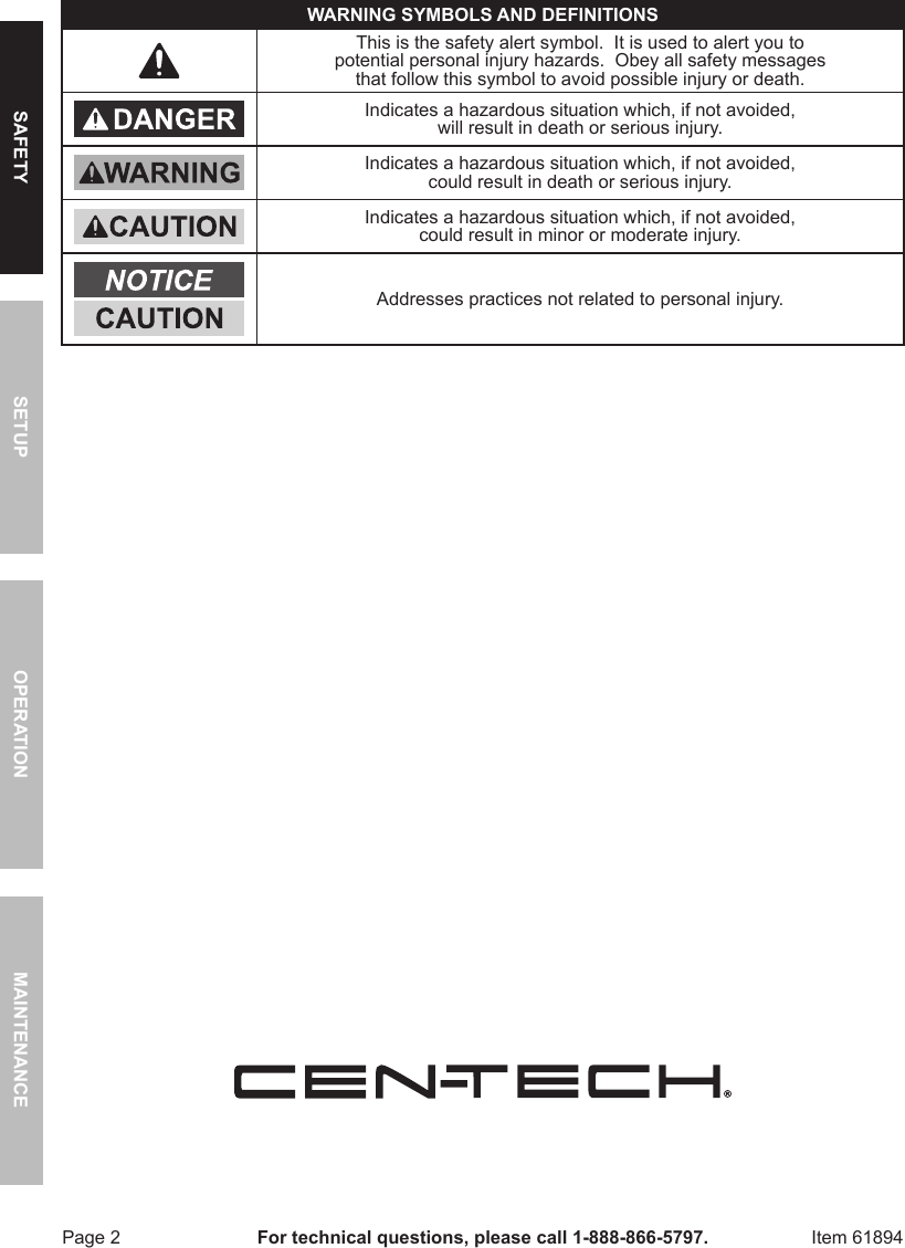 Page 2 of 8 - Harbor-Freight Harbor-Freight-Non-Contact-Infrared-Thermometer-With-Laser-Targeting-Product-Manual-  Harbor-freight-non-contact-infrared-thermometer-with-laser-targeting-product-manual