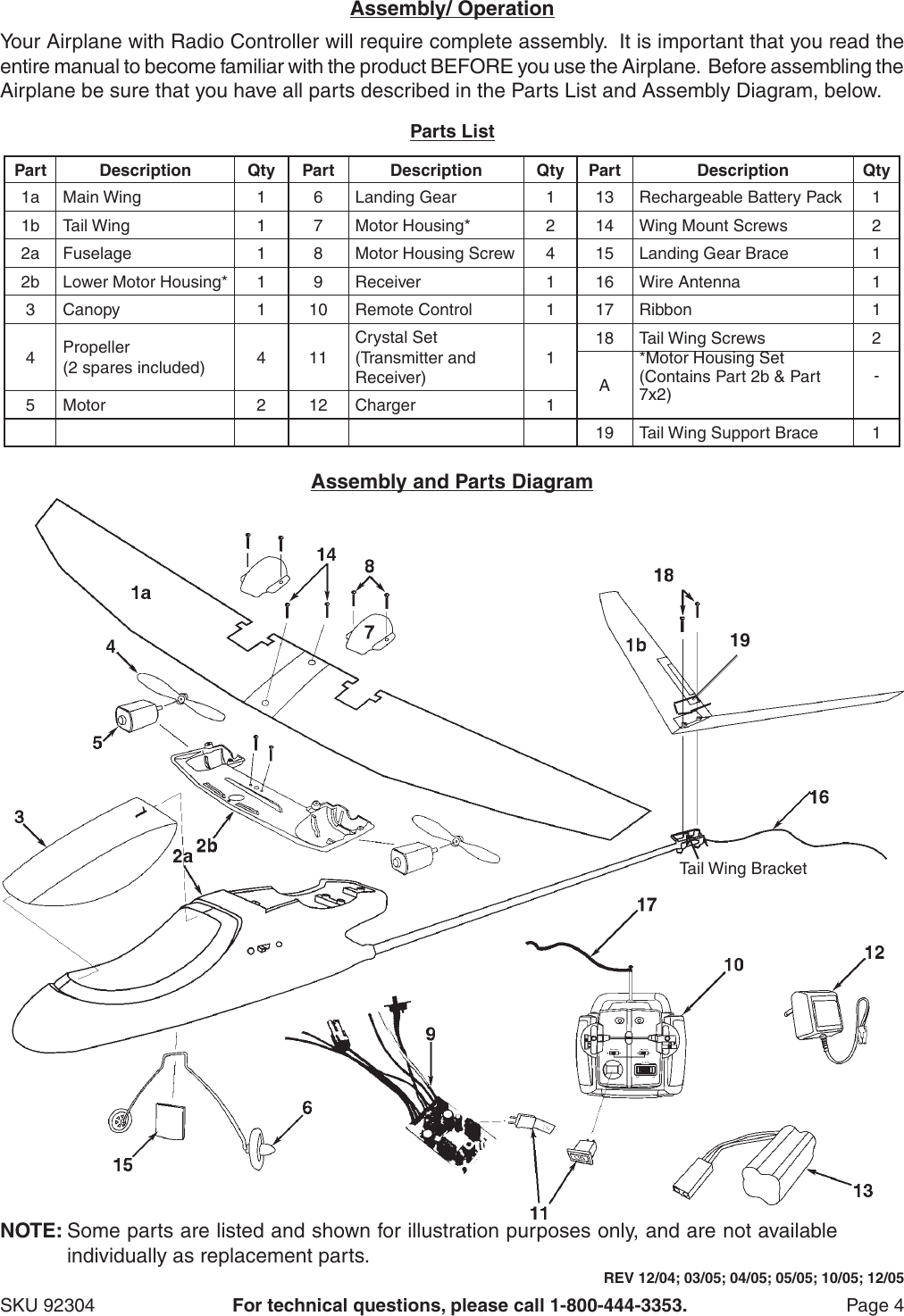 Page 4 of 7 - Harbor-Freight Harbor-Freight-Rechargeable-Radio-Control-Airplane-Product-Manual-  Harbor-freight-rechargeable-radio-control-airplane-product-manual