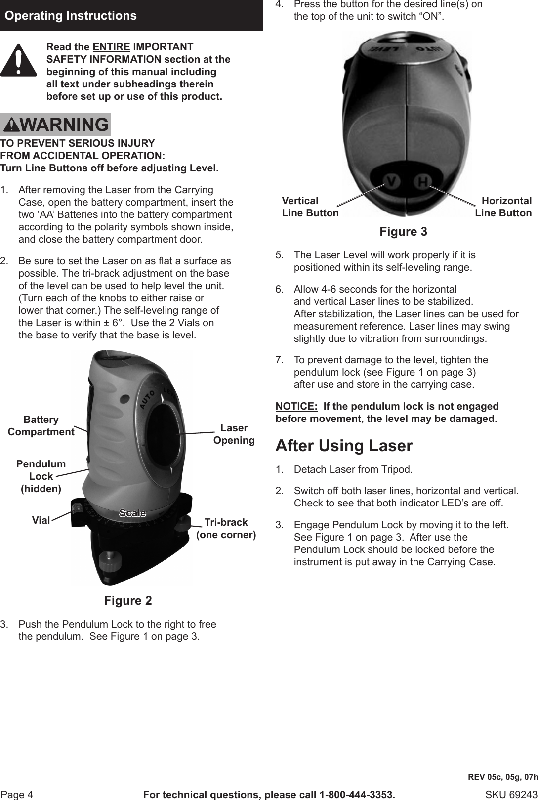 Page 4 of 8 - Harbor-Freight Harbor-Freight-Self-Leveling-Laser-Level-Kit-Product-Manual-  Harbor-freight-self-leveling-laser-level-kit-product-manual