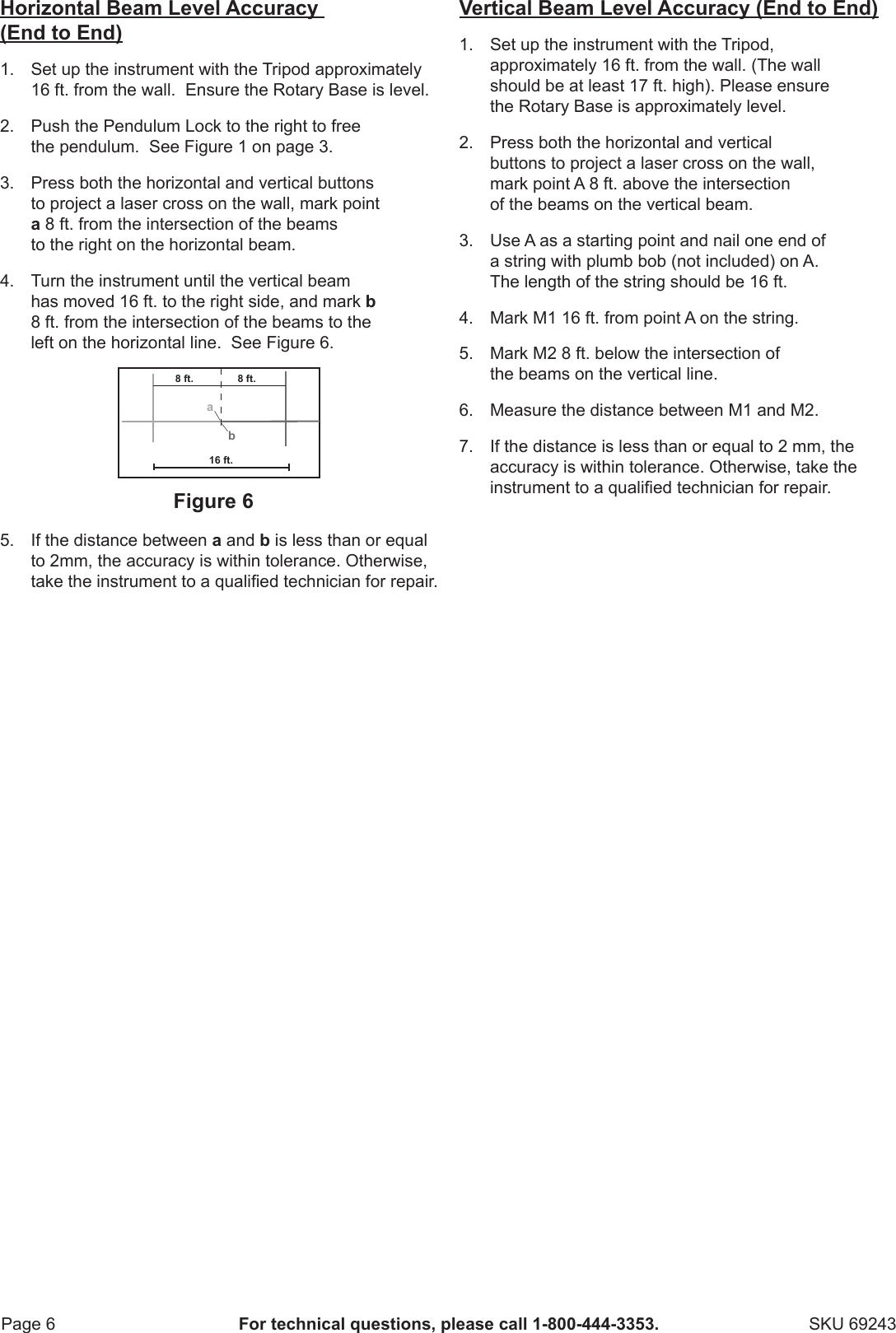 Page 6 of 8 - Harbor-Freight Harbor-Freight-Self-Leveling-Laser-Level-Kit-Product-Manual-  Harbor-freight-self-leveling-laser-level-kit-product-manual