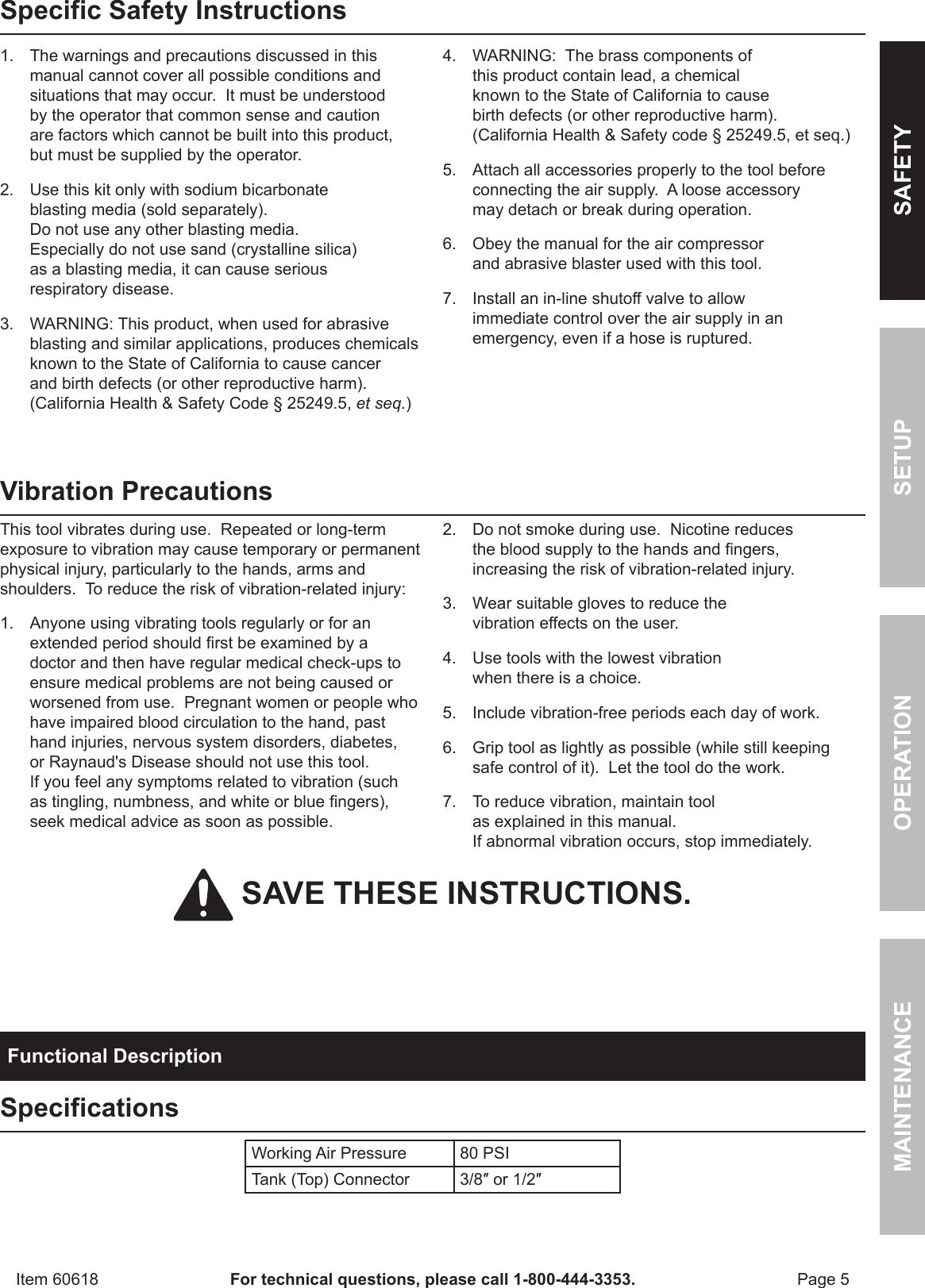 Harbor Freight Soda Blast Conversion Kit Product Manual