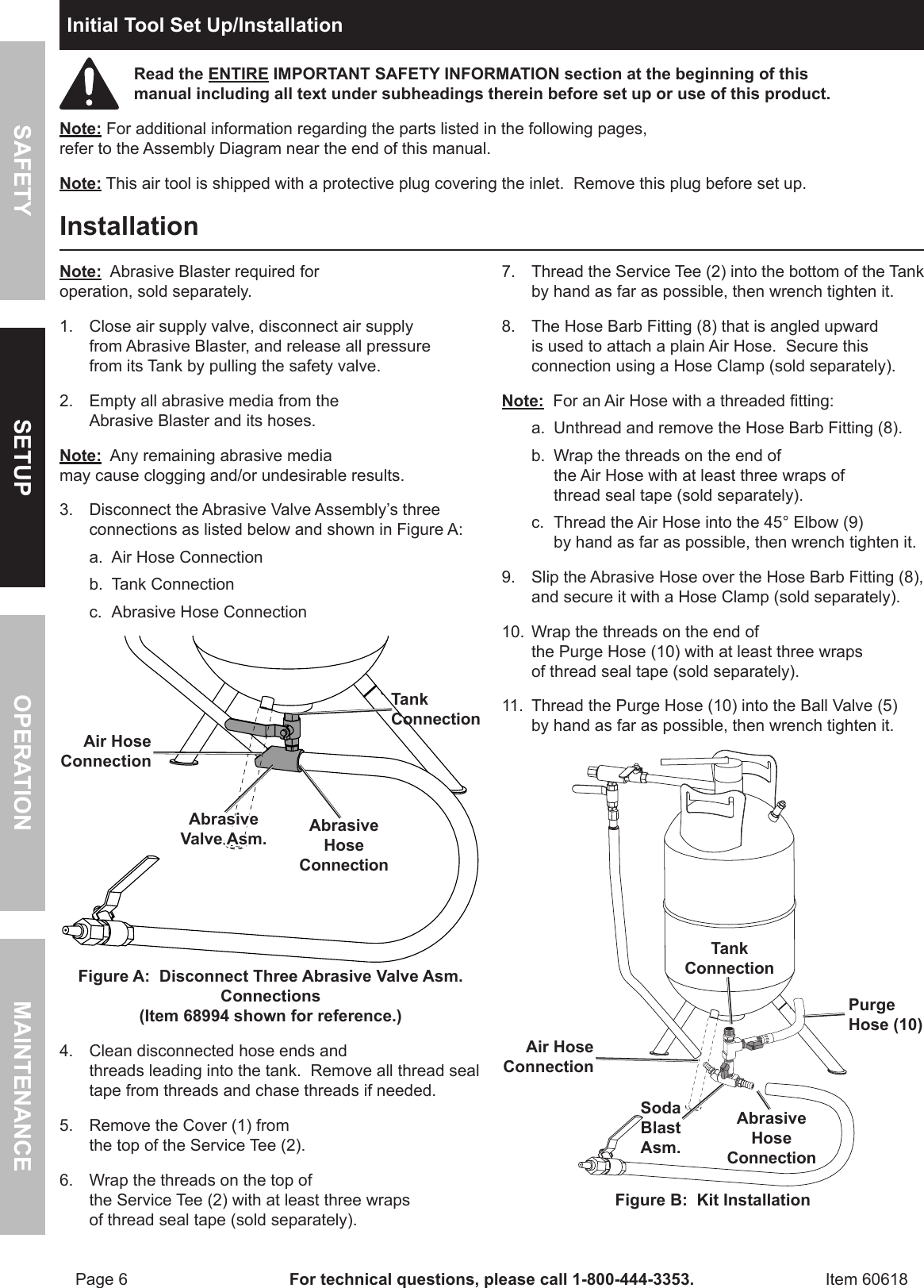 Harbor Freight Soda Blast Conversion Kit Product Manual