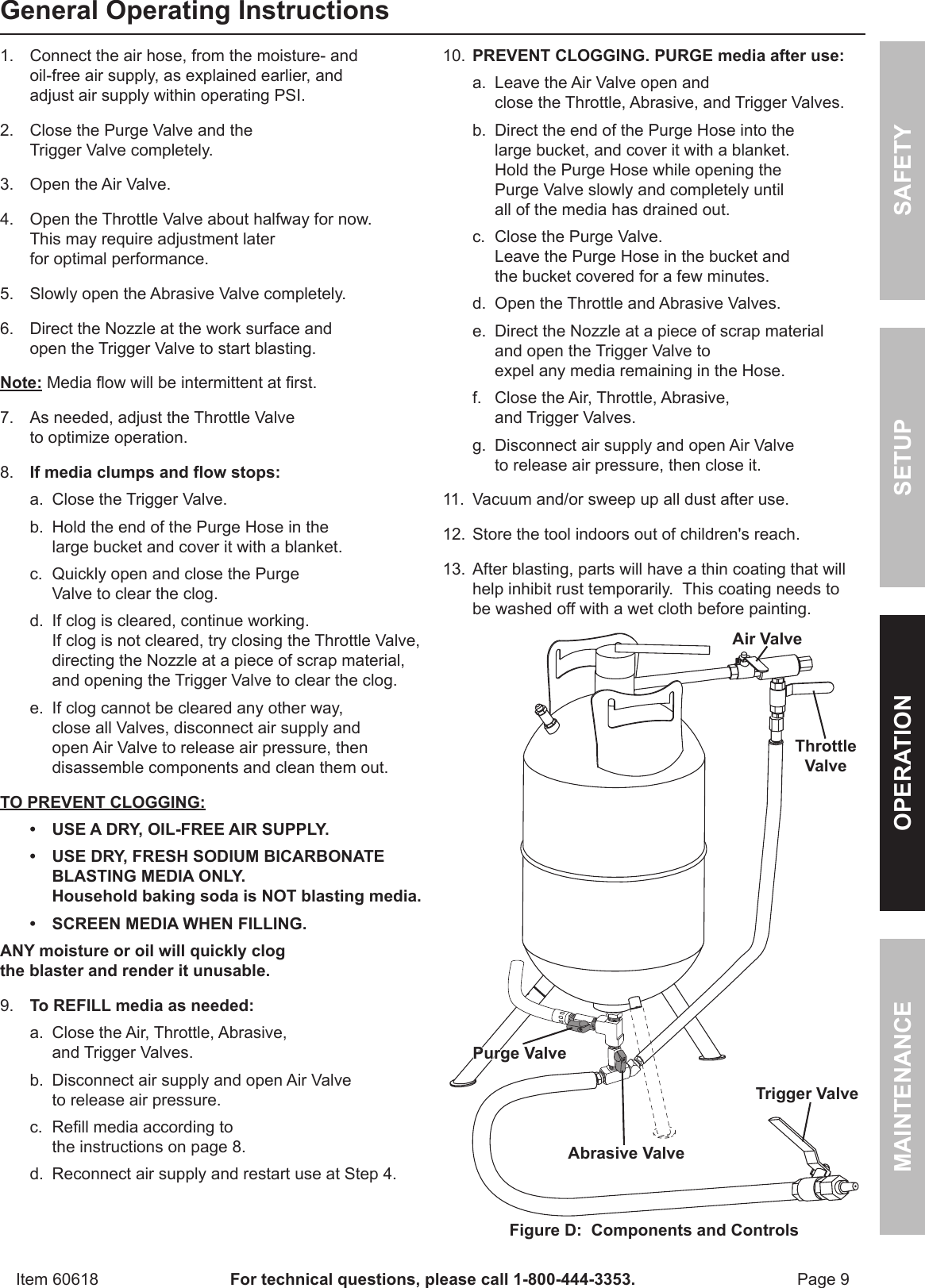 Page 9 of 12 - Harbor-Freight Harbor-Freight-Soda-Blast-Conversion-Kit-Product-Manual-  Harbor-freight-soda-blast-conversion-kit-product-manual